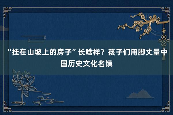 “挂在山坡上的房子”长啥样？孩子们用脚丈量中国历史文化名镇