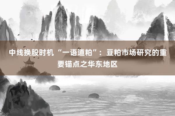 中线换股时机 “一语道粕”：豆粕市场研究的重要锚点之华东地区